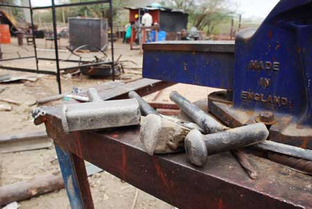 Home made tools in Magadi Everything was home made including the tools