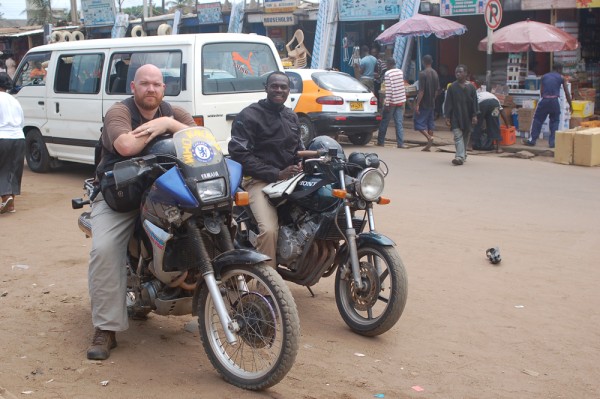 Me and Henry out on the motorcycles in Accra Ghana