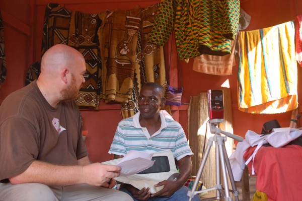 Interviewing Elijah in Ghana