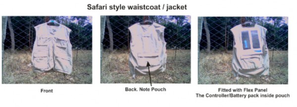 Solar panel on a vest by Dominic Wanjihia in Kenya Solar panel on a vest by Dominic Wanjihia in Kenya